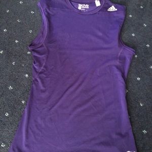 Adidas purple sleeveless compression shirt